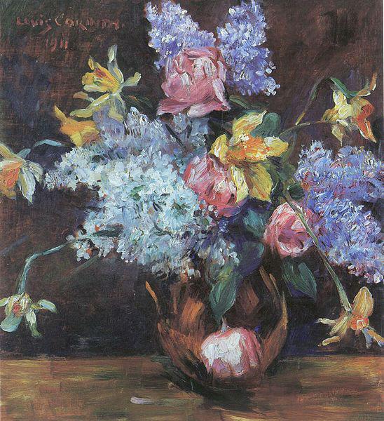 Lovis Corinth Rosen, Flieder und Osterglocken